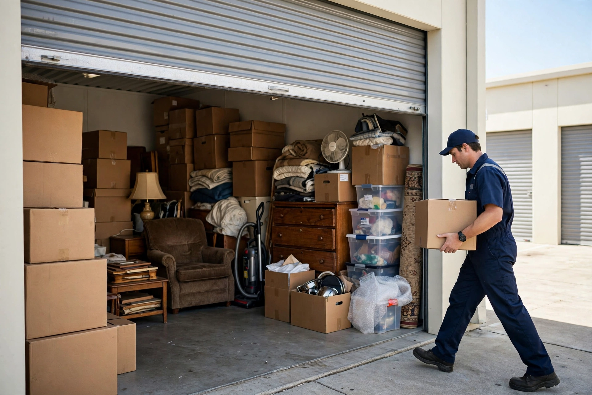 Storage unit cleanout in progress